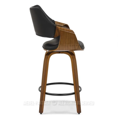 Barová židle NENET - černá / ořech