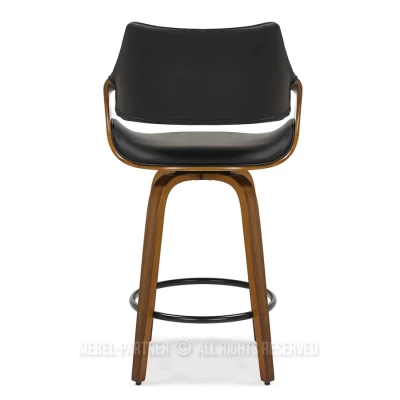 Barová židle NENET - černá / ořech