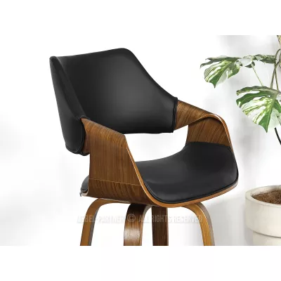 Barová židle NENET - černá / ořech