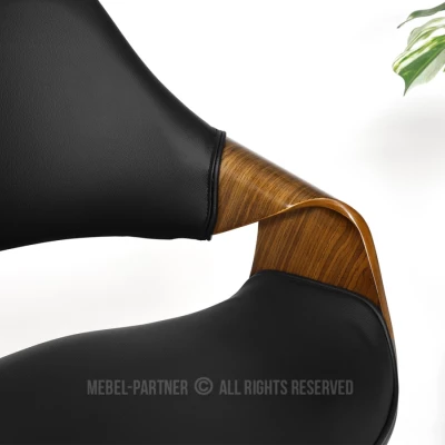 Barová židle NENET - černá / ořech