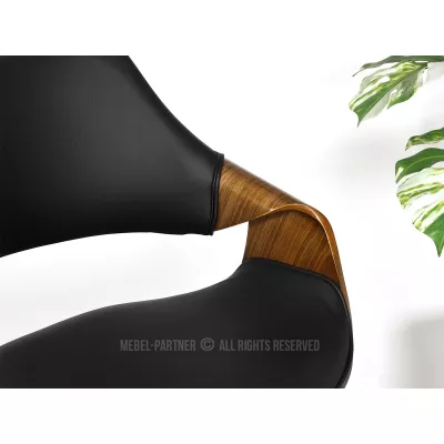 Barová židle NENET - černá / ořech