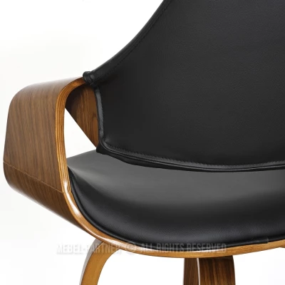 Barová židle NENET - černá / ořech