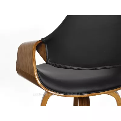 Barová židle NENET - černá / ořech