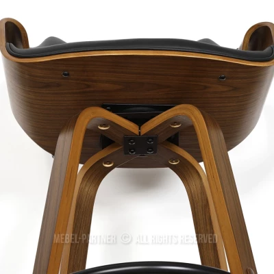 Barová židle NENET - černá / ořech