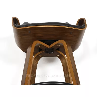 Barová židle NENET - černá / ořech