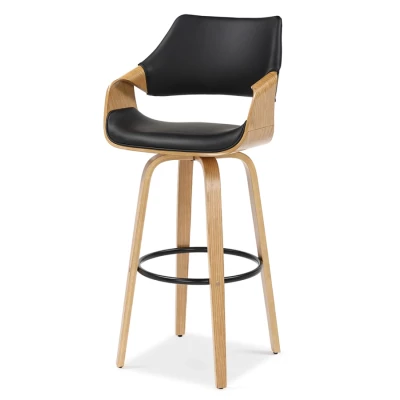 Designová barová židle NENET - dub / černá