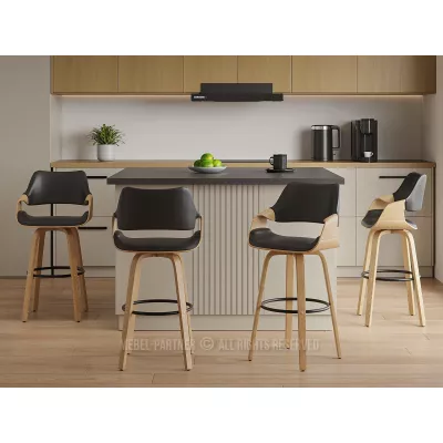 Designová barová židle NENET - dub / černá