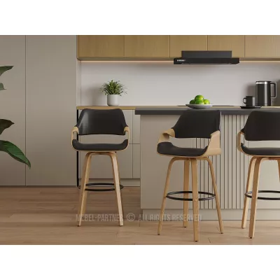 Designová barová židle NENET - dub / černá