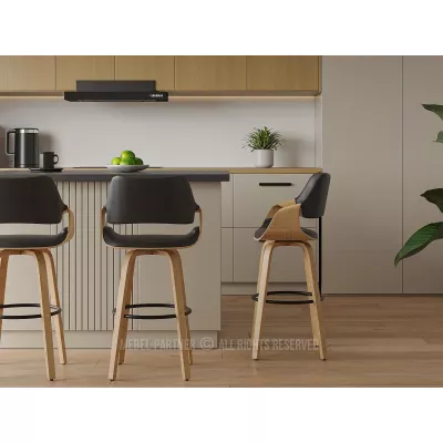 Designová barová židle NENET - dub / černá