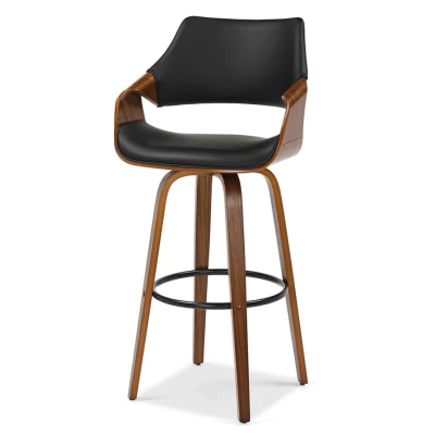 Designová barová židle NENET - ořech / černá