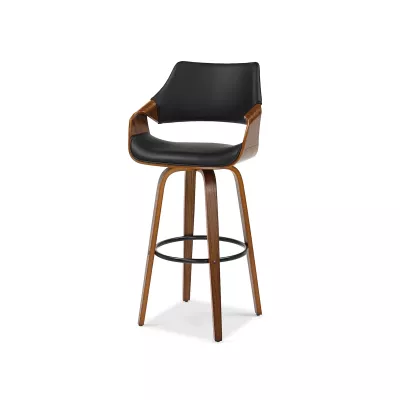 Designová barová židle NENET - ořech / černá