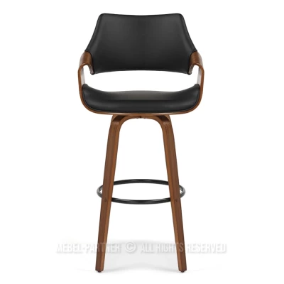 Designová barová židle NENET - ořech / černá