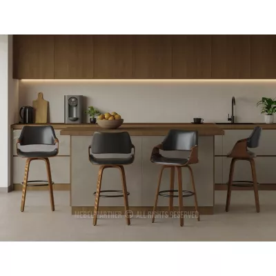 Designová barová židle NENET - ořech / černá