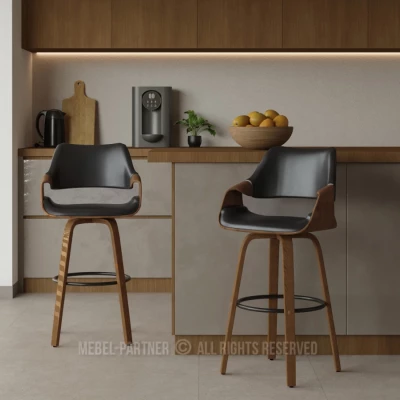 Designová barová židle NENET - ořech / černá