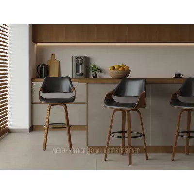 Designová barová židle NENET - ořech / černá