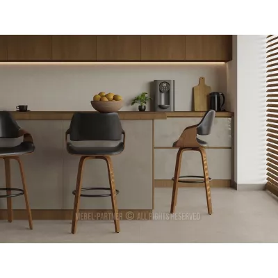 Designová barová židle NENET - ořech / černá