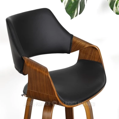 Designová barová židle NENET - ořech / černá