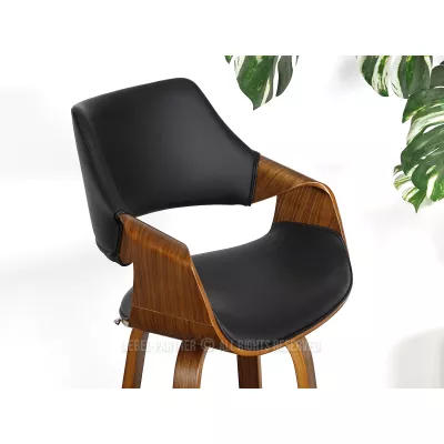 Designová barová židle NENET - ořech / černá