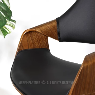 Designová barová židle NENET - ořech / černá