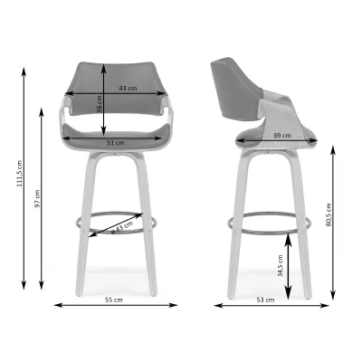 Designová barová židle NENET - ořech / černá