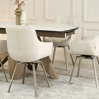 Jídelní židle LOVISA - krémová / béžová