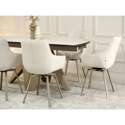 Jídelní židle LOVISA - krémová / béžová