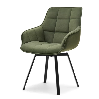 Jídelní židle LOVISA - tmavě zelená / černá