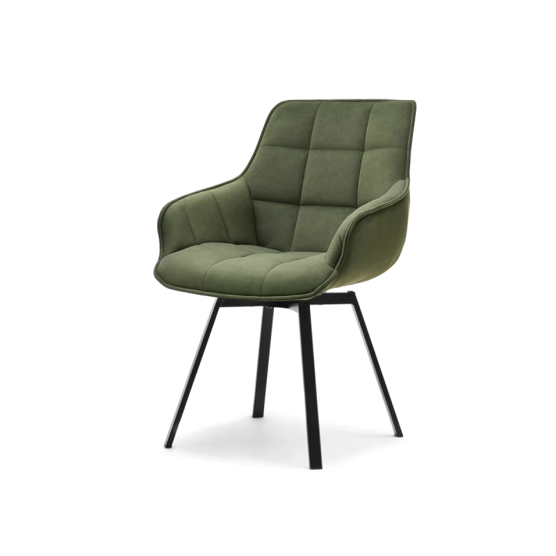 Jídelní židle LOVISA - tmavě zelená / černá