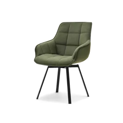 Jídelní židle LOVISA - tmavě zelená / černá