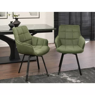 Jídelní židle LOVISA - tmavě zelená / černá