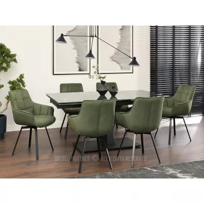 Jídelní židle LOVISA - tmavě zelená / černá