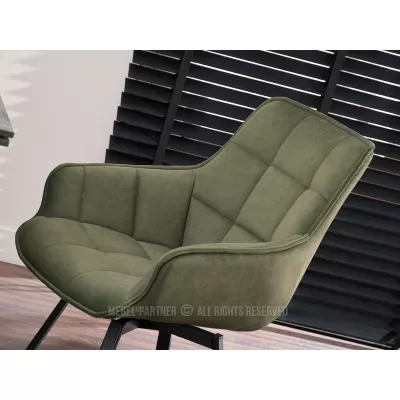 Jídelní židle LOVISA - tmavě zelená / černá