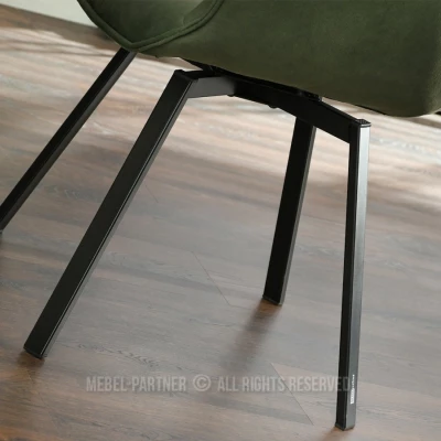 Jídelní židle LOVISA - tmavě zelená / černá