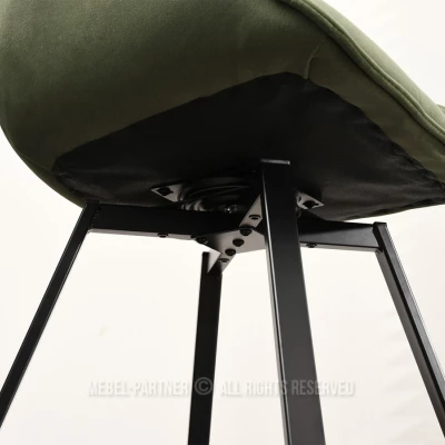 Jídelní židle LOVISA - tmavě zelená / černá