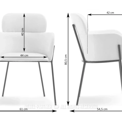 Čalouněná jídelní židle ELIZARA - tmavě béžová / černá