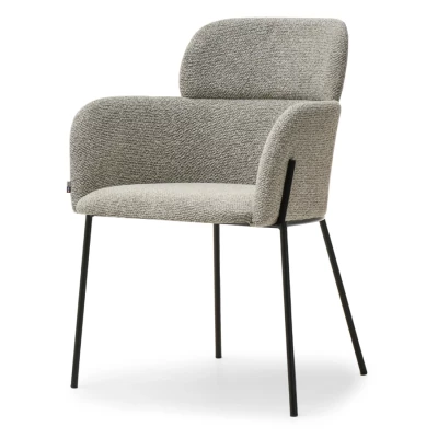 Čalouněná jídelní židle ELIZARA - tmavě béžová / černá