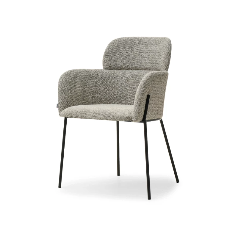 Čalouněná jídelní židle ELIZARA - tmavě béžová / černá