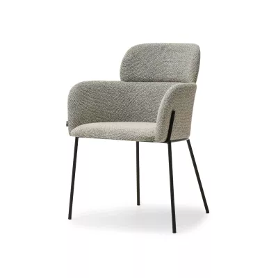 Čalouněná jídelní židle ELIZARA - tmavě béžová / černá