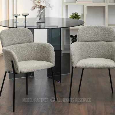 Čalouněná jídelní židle ELIZARA - tmavě béžová / černá