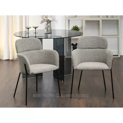 Čalouněná jídelní židle ELIZARA - tmavě béžová / černá