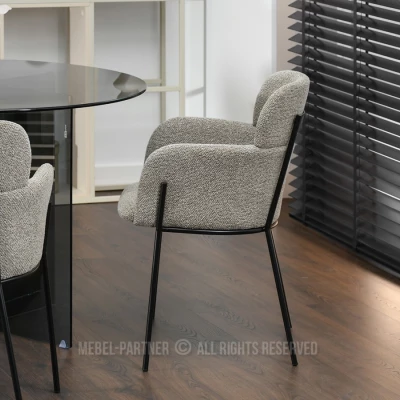 Čalouněná jídelní židle ELIZARA - tmavě béžová / černá