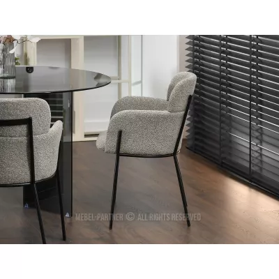 Čalouněná jídelní židle ELIZARA - tmavě béžová / černá