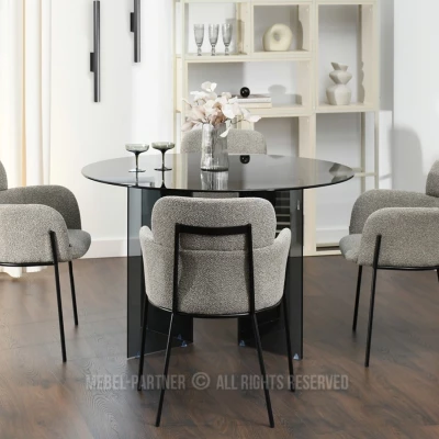 Čalouněná jídelní židle ELIZARA - tmavě béžová / černá