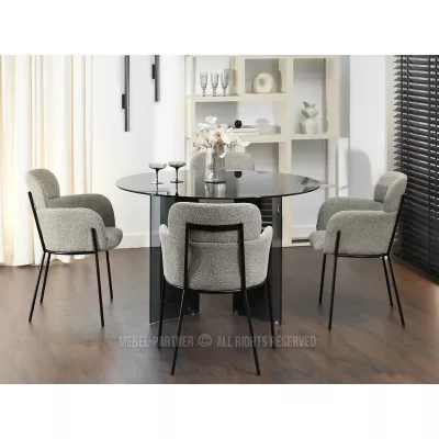 Čalouněná jídelní židle ELIZARA - tmavě béžová / černá