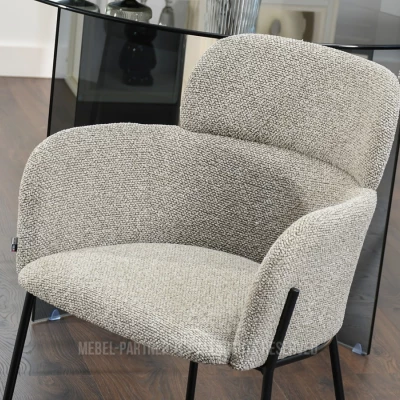 Čalouněná jídelní židle ELIZARA - tmavě béžová / černá