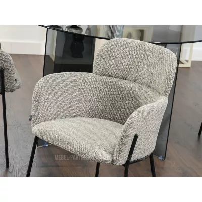 Čalouněná jídelní židle ELIZARA - tmavě béžová / černá