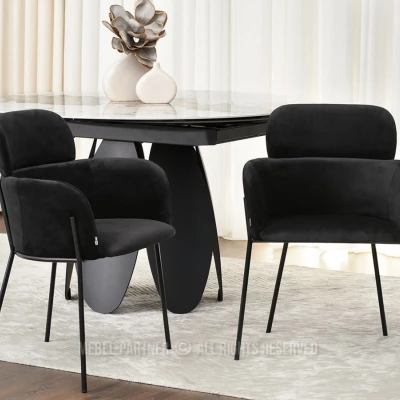 Čalouněná jídelní židle ELIZARA - černá
