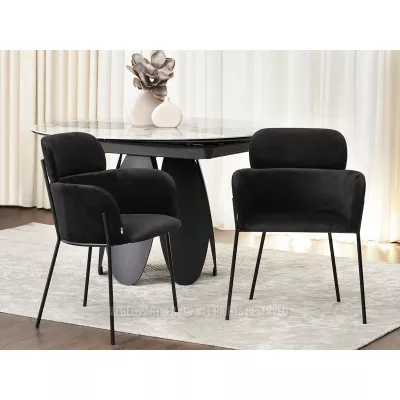 Čalouněná jídelní židle ELIZARA - černá