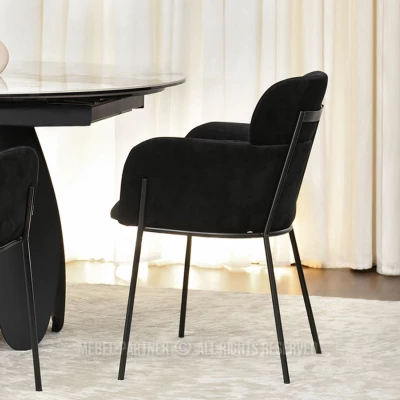 Čalouněná jídelní židle ELIZARA - černá