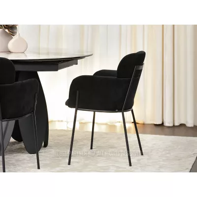 Čalouněná jídelní židle ELIZARA - černá